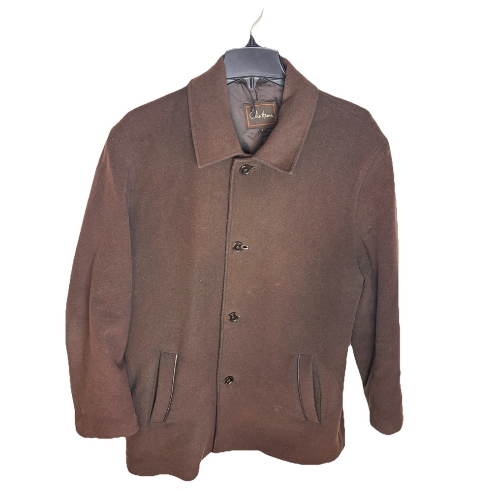 Cole Haan Mens Brown Wool/Cashmere Mix Peaโ Coat XL RN 54163 - Read Desc.